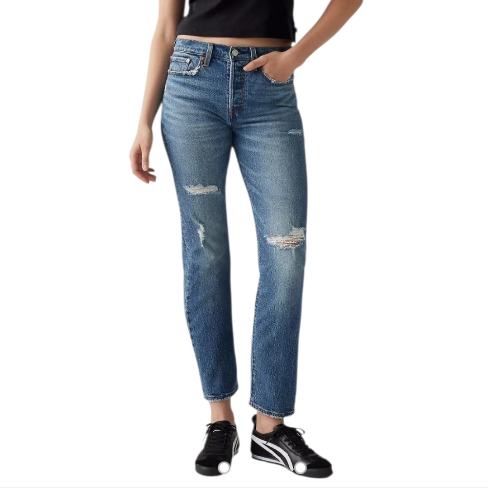 Levi's Wedgie High Rise Button Fly Blue Women's Jeans Sz 26